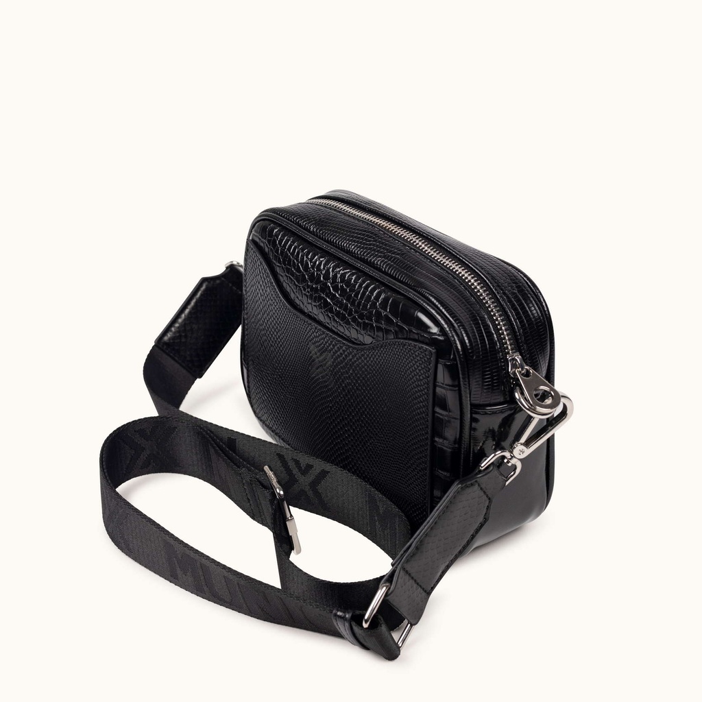 Bandolera Camera Bag con Estampado Animal y Acabado Metalizado BLOCK FUN BLACK LIZARD CROSSBODY CAMERA (3)