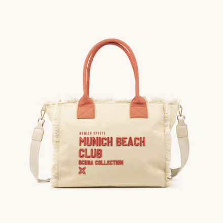 Bolso Shopper Caqui de Algodón Reciclado con Flecos y Bordado Rosa SCUBA KHAKI SHOPPER (7)