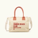 Bolso Shopper Caqui de Algodón Reciclado con Flecos y Bordado Rosa SCUBA KHAKI SHOPPER (7)