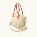 Bolso Shopper Caqui de Algodón Reciclado con Flecos y Bordado Rosa SCUBA KHAKI SHOPPER (8)