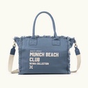 Bolso Shopper Caqui de Algodón Reciclado con Flecos y Bordado Rosa SCUBA KHAKI SHOPPER (9)