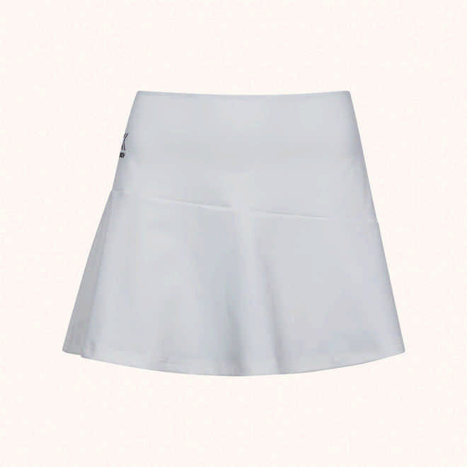 MUNICH PADEL WOMAN SKIRT PLAYER WHITE Falda de pÃ¡del tÃ©cnica con vuelo y bolsillo para pelotas (1)
