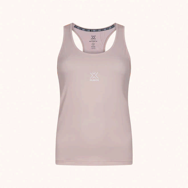 MUNICH PADEL WOMAN TANK TOP CLUB CREAM Camiseta tÃ©cnica de tirantes para pÃ¡del con espalda cruzada color crema (1)