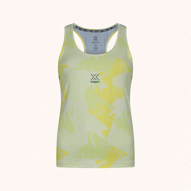 MUNICH PADEL WOMAN TANK TOP CLUB PRINT CARLA Camiseta tÃ©cnica de pÃ¡del estampada con espalda ergonÃ³mica (1)