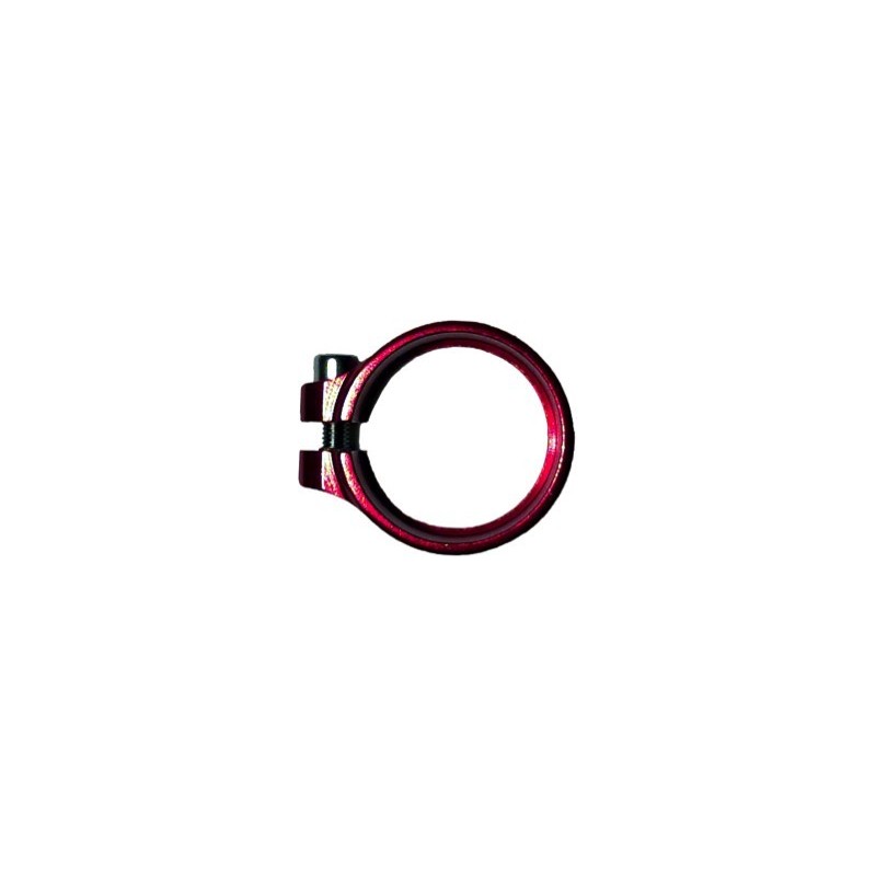 CIERRE ABRAZADERA AL. C/TORNILLO 34.9MM ROJO ANODIZADO (1)