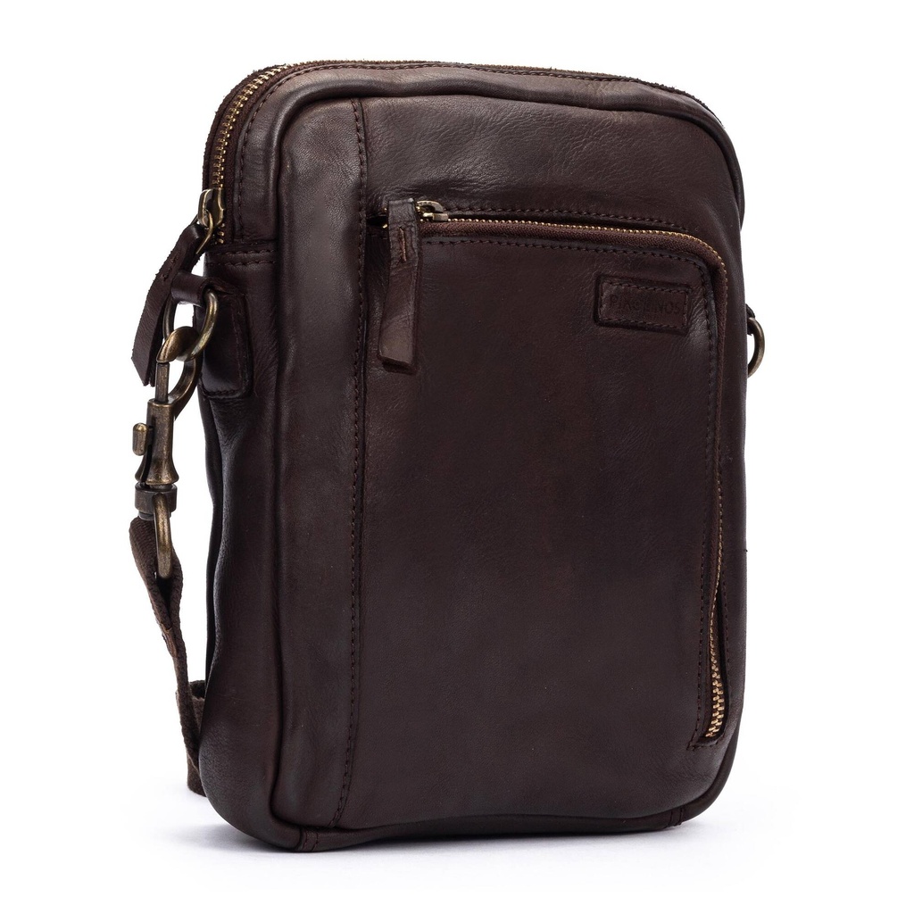 CAIMARI - Bolso de piel con cierre de cremallera para hombre. (5)