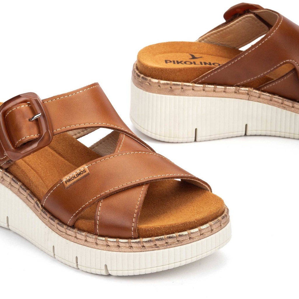 GOMERA - Sandalias de cuña con hebilla para mujer (7)