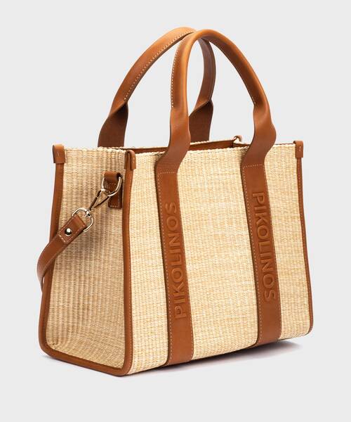 ALTAFULLA - Shopper de rafia y piel para mujer (1)