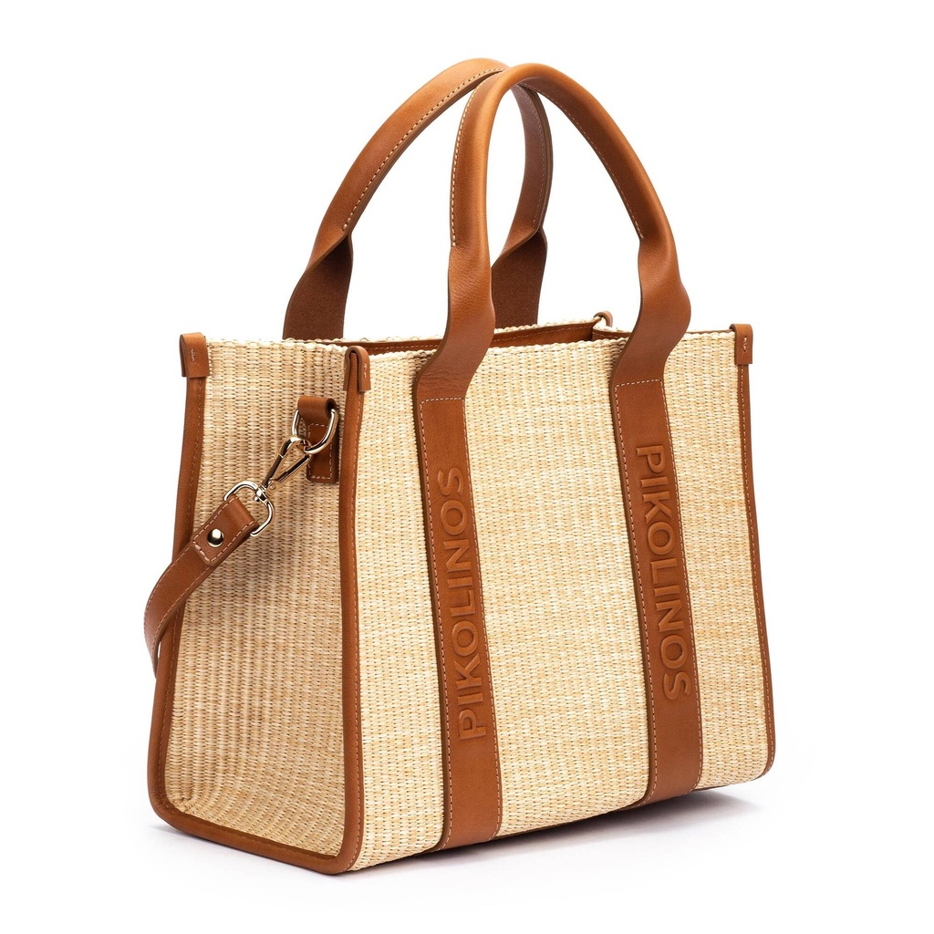 ALTAFULLA - Shopper de rafia y piel para mujer (5)