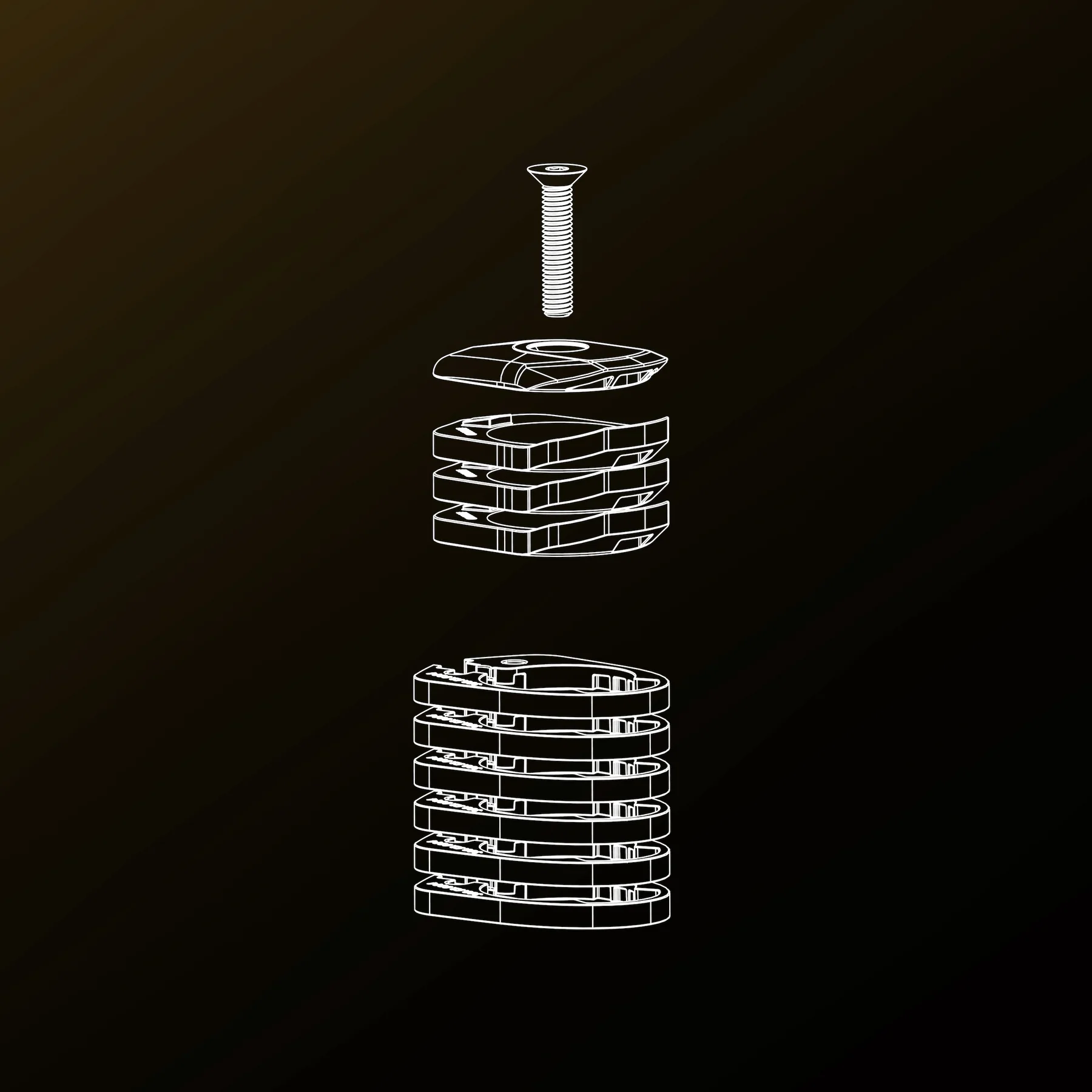 Piezas de dirección CC.01 – Tapón superior + Tornillo (1)