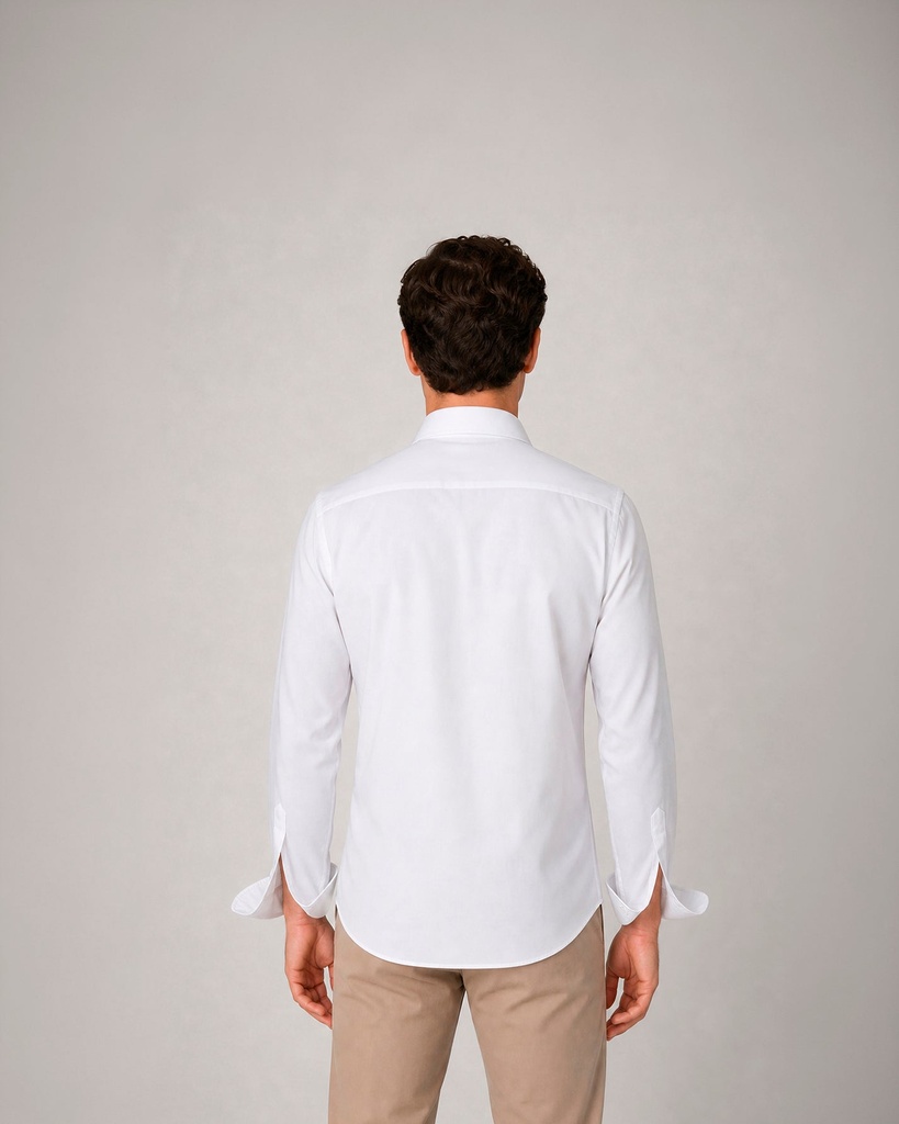Camisa de vestir puño doble de algodón (2)