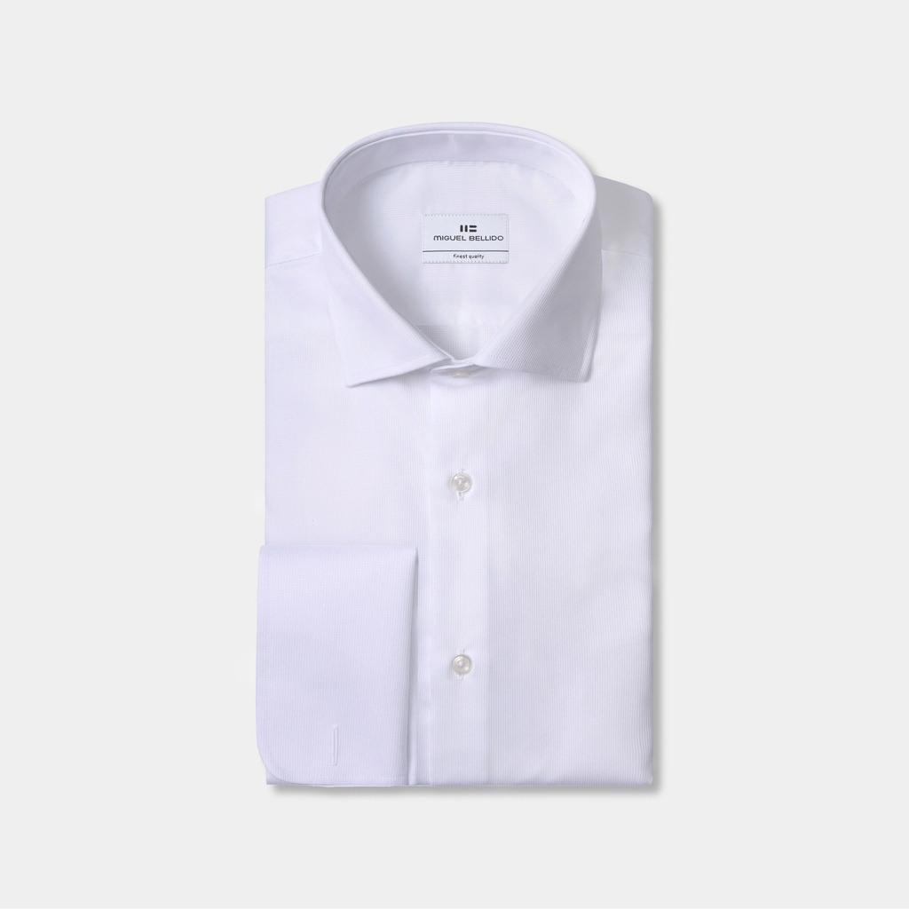 Camisa de vestir puño doble de algodón (3)