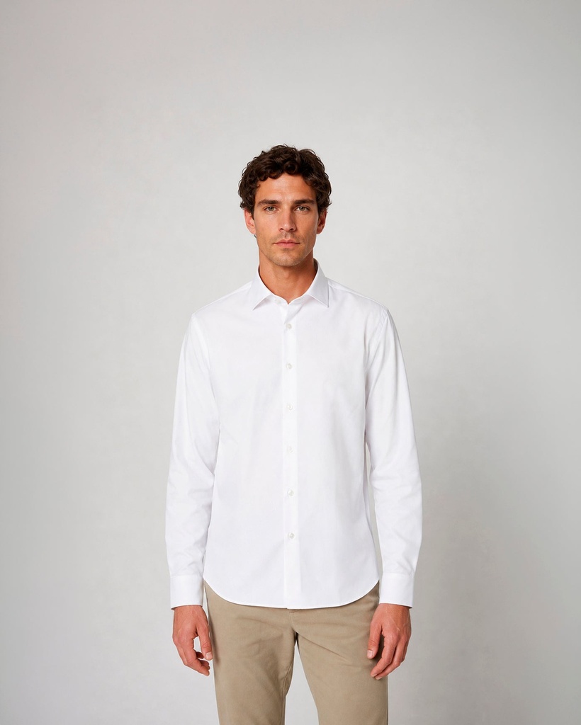 Camisa de vestir puño mixto de algodón (1)