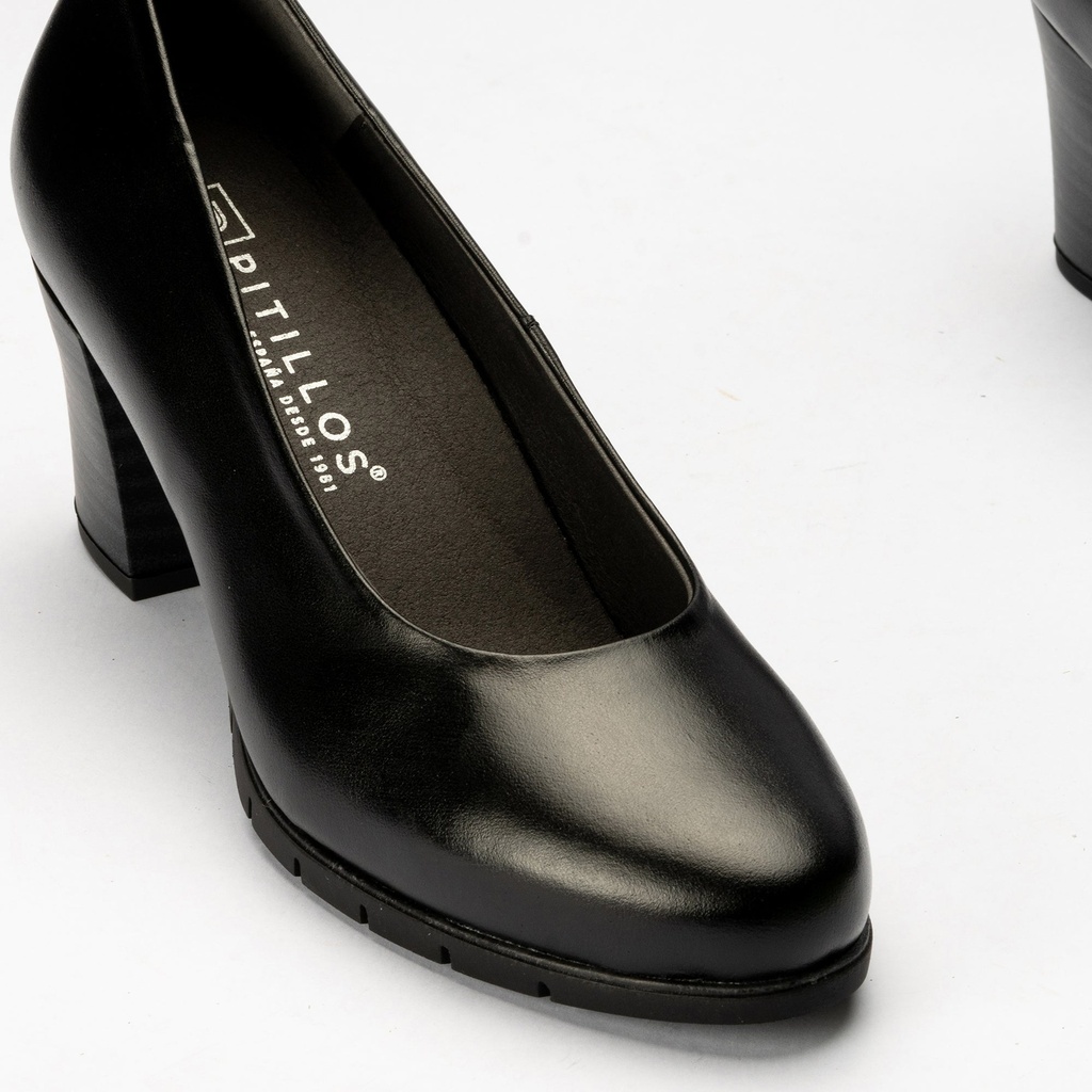 Zapato de Salón Mujer Tacón Alto con Tapas Negro (6)
