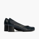 Zapato de Salón Mujer Tacón Medio con Tapas Azul (5)