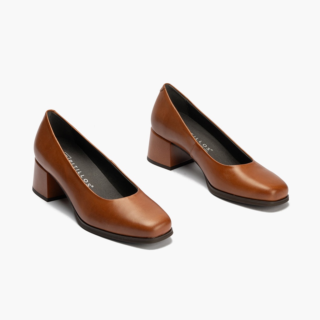 Zapato de Salón Mujer Tacón Medio Marrón Claro (1)