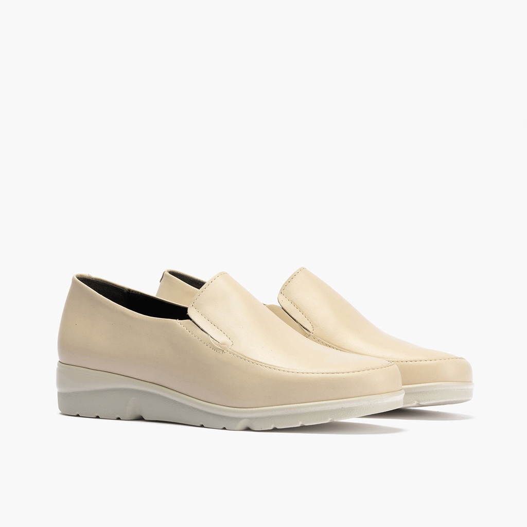 Mocasín Mujer Cuña Baja Beige (2)