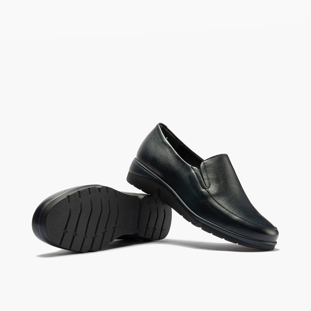 Mocasín Mujer Cuña Baja Azul (1)