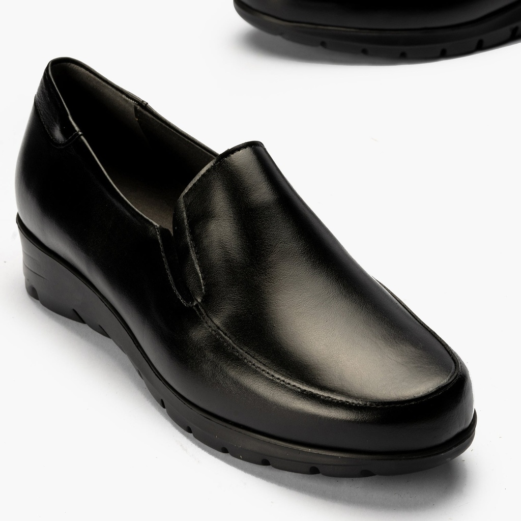 Mocasín Mujer Cuña Baja Negro (5)