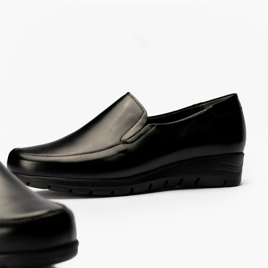 Mocasín Mujer Cuña Baja Negro (6)