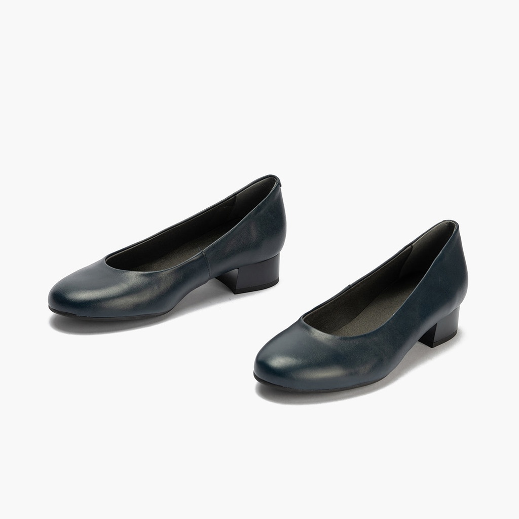 Zapato de Salón Tacón Bajo Azul (2)