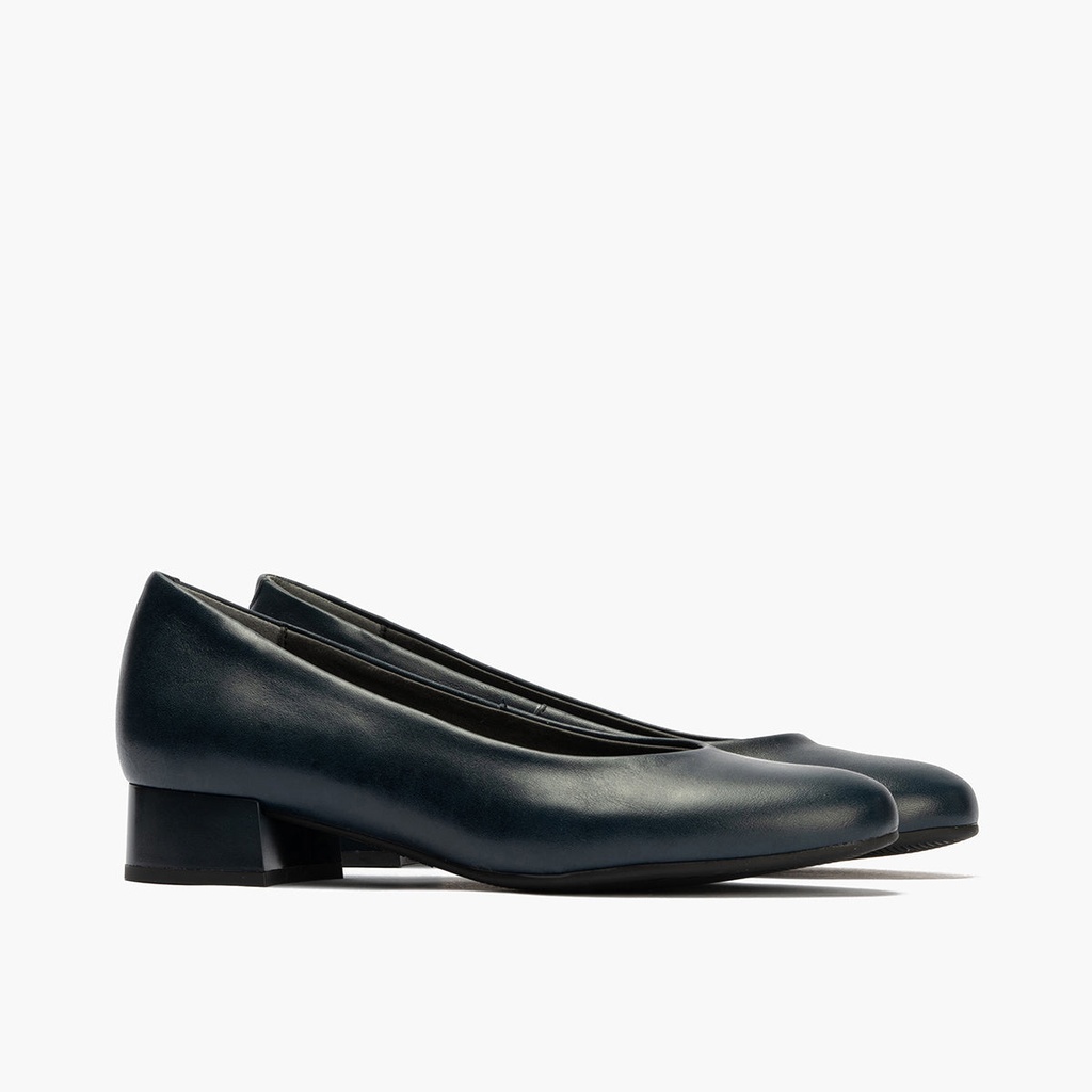 Zapato de Salón Tacón Bajo Azul (3)