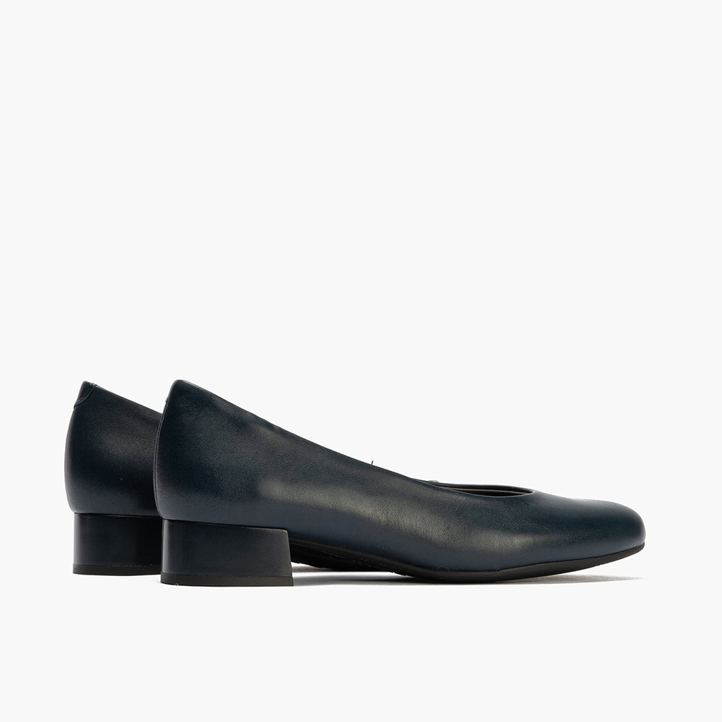 Zapato de Salón Tacón Bajo Azul (4)
