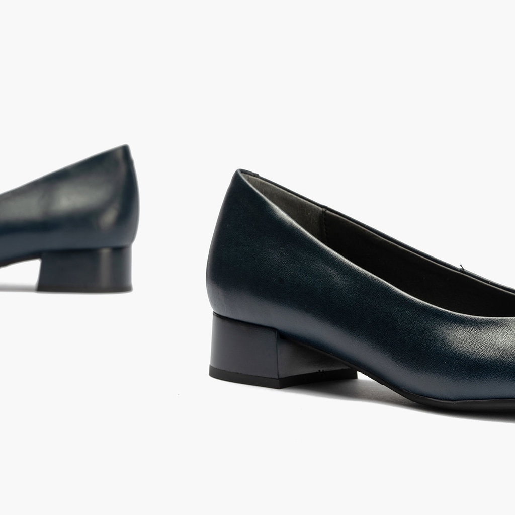 Zapato de Salón Tacón Bajo Azul (5)