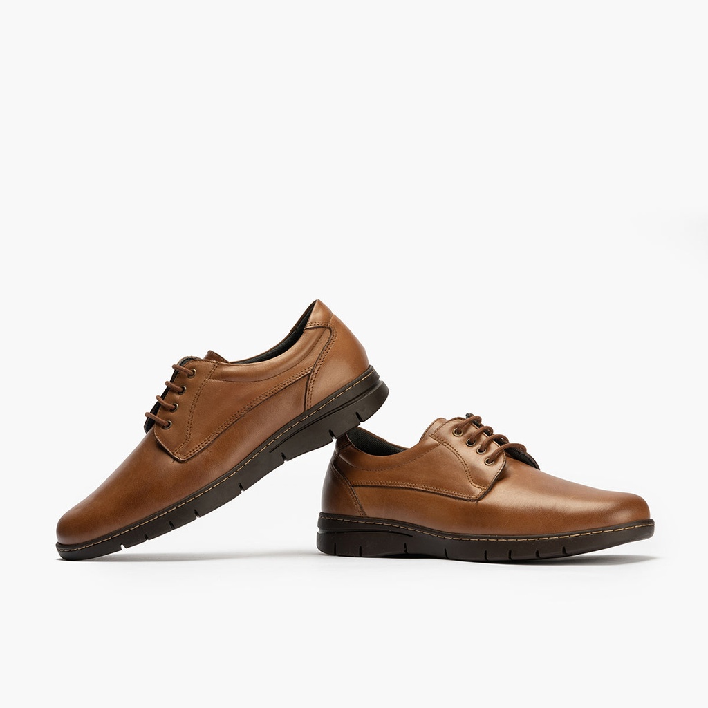 Zapato Blucher con Cordones Hombre Marrón Claro (2)