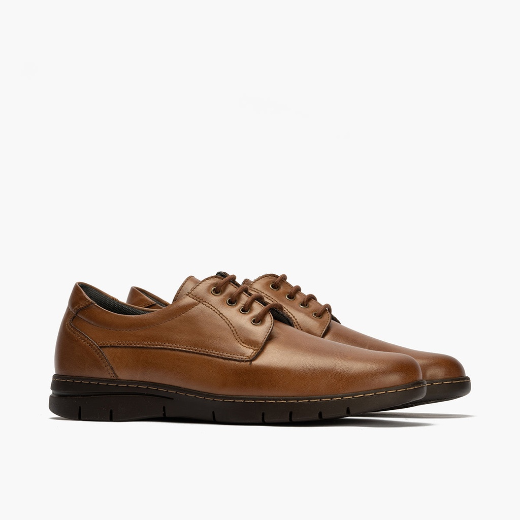 Zapato Blucher con Cordones Hombre Marrón Claro (3)