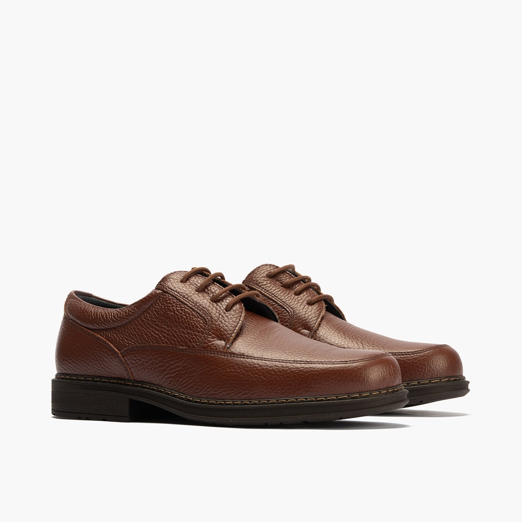Zapato Blucher Hombre con Piel Bombeada Marrón (1)