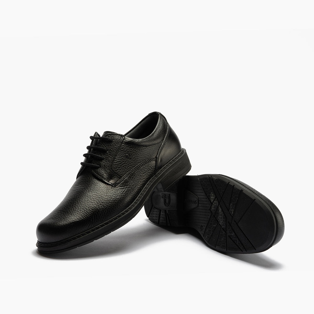 Zapato Blucher Hombre Piel Bombeada Negro (1)