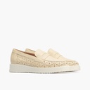 Mocasin picados mujer en piel napa CREMA (2)