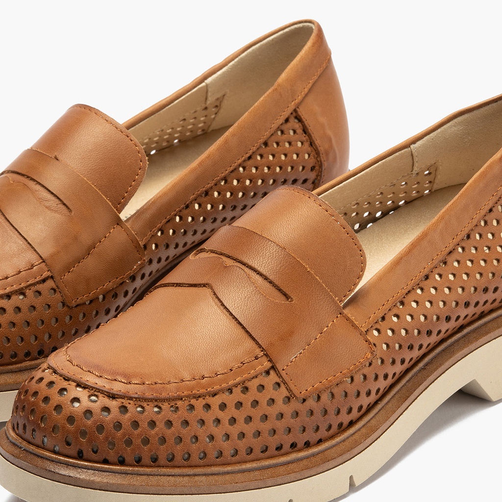 Mocasin oxford con picados mujer en piel napa CUERO (1)