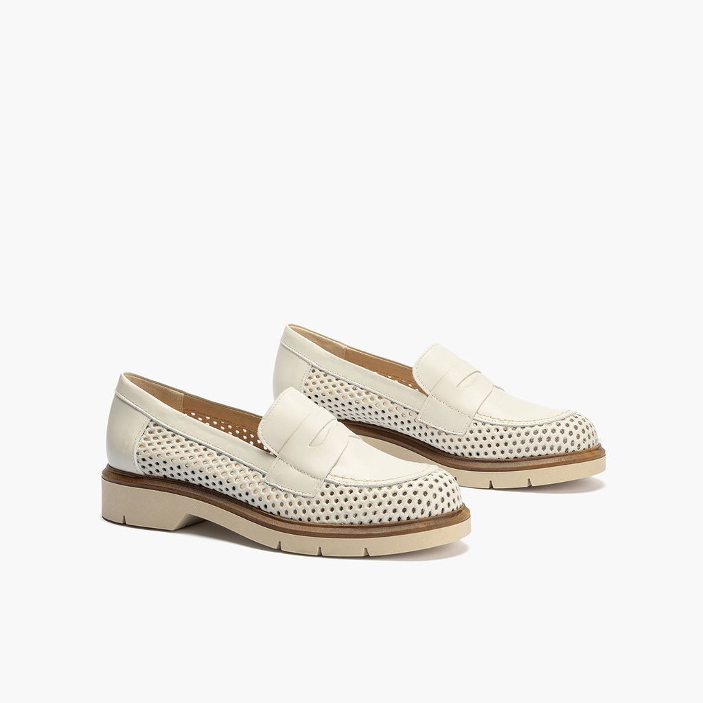 Mocasin oxford con picados mujer en piel napa GLACIAL (1)