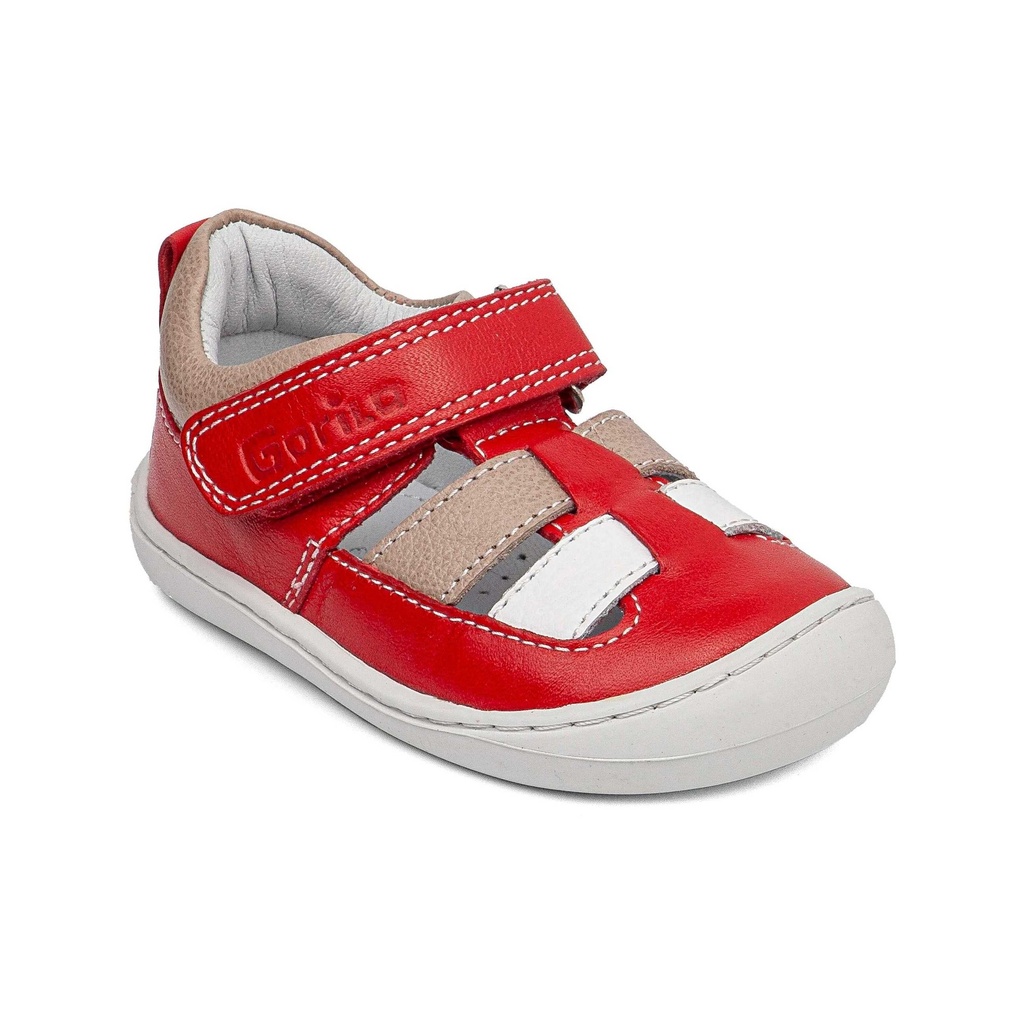 75901 | Oinak Barefoot Rojo Blanco Beig 75901 | Oinak Barefoot Rojo Blanco Beig GORILA RESPETUOSO ZAPATOS BAREFOOT PARA PEQUES, ¡AVENTURAS GIGANTES! FAVORECE EL DESARROLLO DEL PIE GORILA (1)