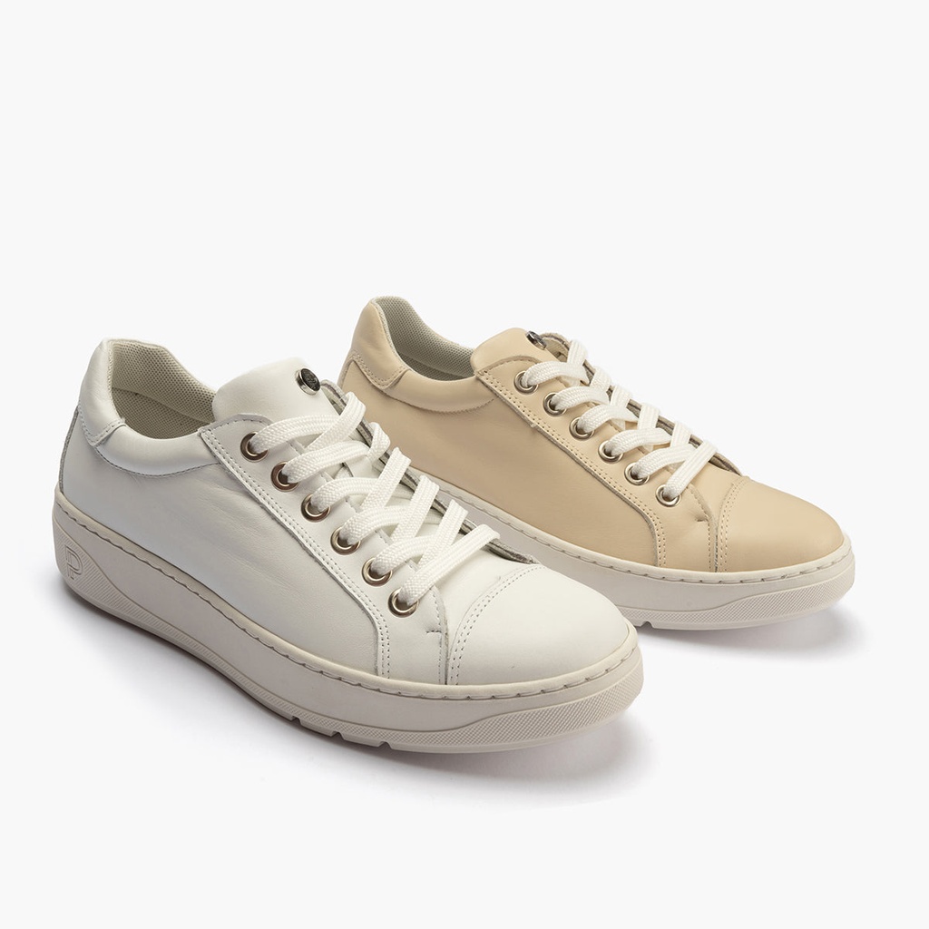 Basket mujer en piel napa CREMA (5)