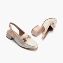 Mocasin punta cuadrada talon abierto mujer con hebilla en piel charol ROSA (4)