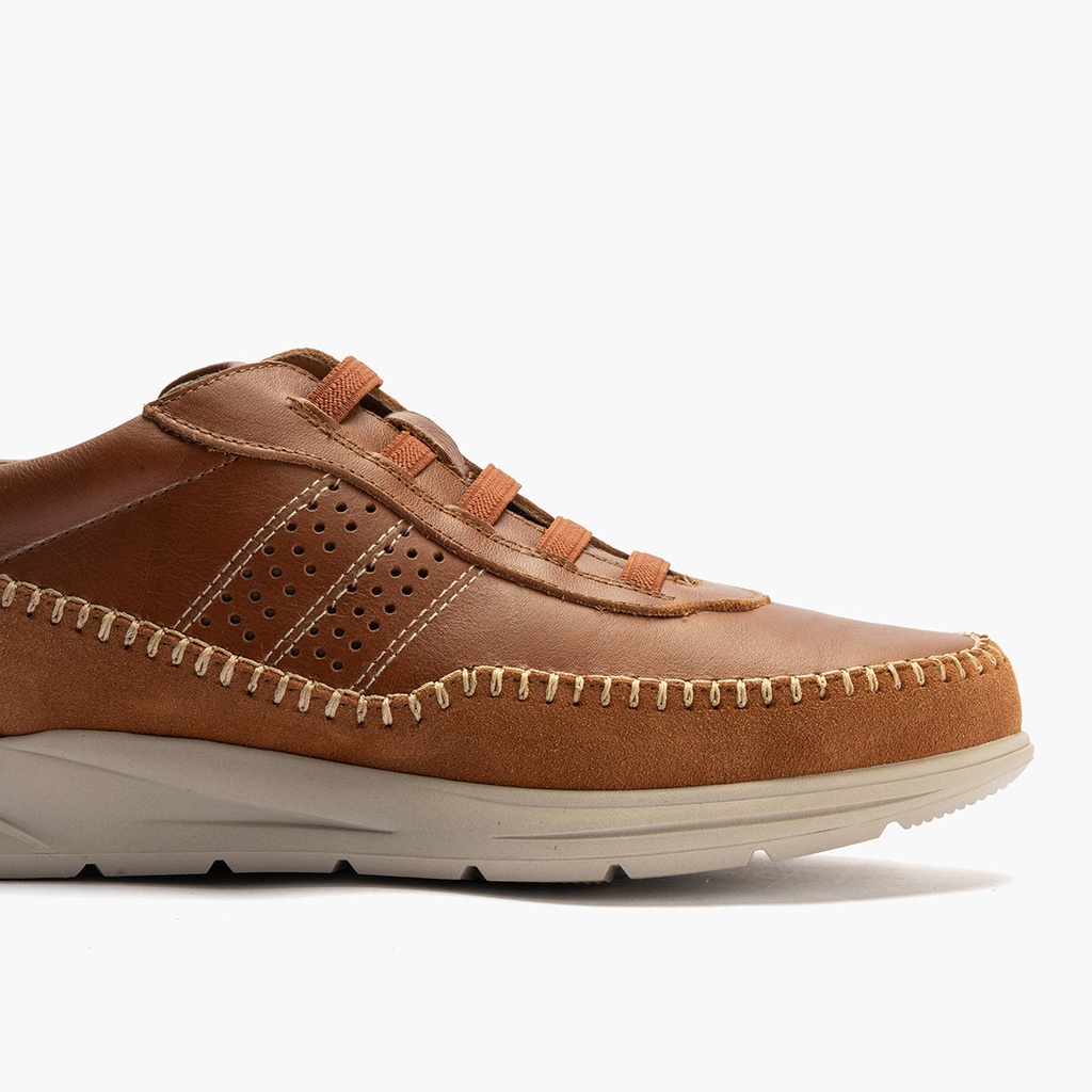 Deportivo para hombre con cordones elásticos Cuero (4)