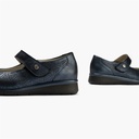 Zapato mercedes plano ancho especial con acabado brillante y suave Marino (2)