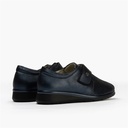 Zapato plano ancho especial con velcro en piel napa fantasía Marino (4)