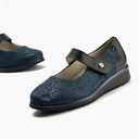 Zapato mercedes ancho especial en piel napa y lycra, con ajuste adaptable Marino (1)