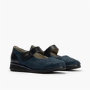 Zapato mercedes ancho especial en piel napa y lycra, con ajuste adaptable Marino (3)