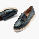 Zapato mocasín con antifaz en piel napa bombeada Marino (2)