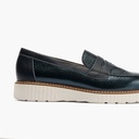 Zapato mocasín con antifaz en piel napa bombeada Marino (3)
