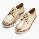 Zapato blucher con cordones y reflejos brillantes Oro (1)