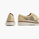 Zapato blucher con cordones y reflejos brillantes Oro (2)