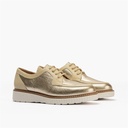 Zapato blucher con cordones y reflejos brillantes Oro (4)