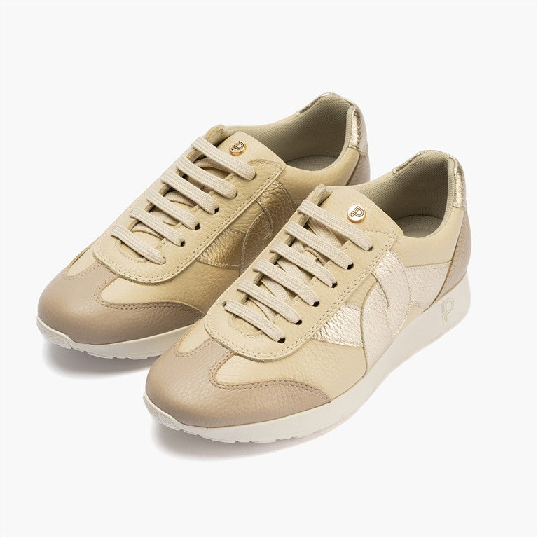 Deportivo plano en piel napa combinada Crema (1)