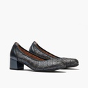 Zapato salón con tacón medio, en piel fantasía perforada Marino (2)